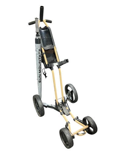 Golf Trolley Sun Mountain Four Wheel Push Cart Used Sun Mtn