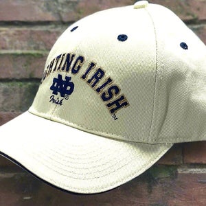 Notre Dame Vintage Late '90s Adult NCAA Cotton White NOS Cap (New)