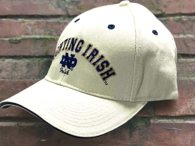 Notre Dame Vintage Late '90s Adult NCAA Cotton White NOS Cap (New)
