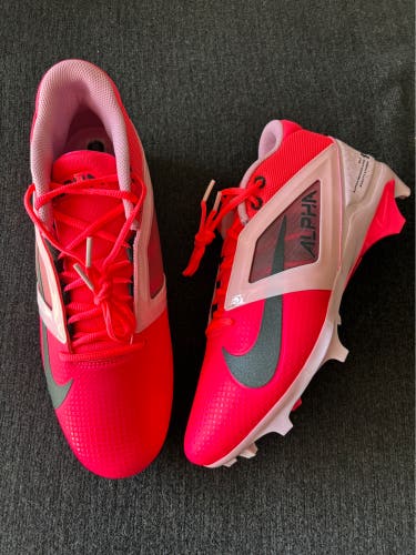Men's Size M 11.5 (W 12.5) Nike Alpha Menace Pro 4 “Racer Pink” Low Top Molded Cleats (New)