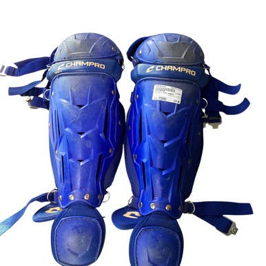 Used Champro SHIN GUARDS Catchers Leg Guards Royal Blue Intermed 11479-S000407148