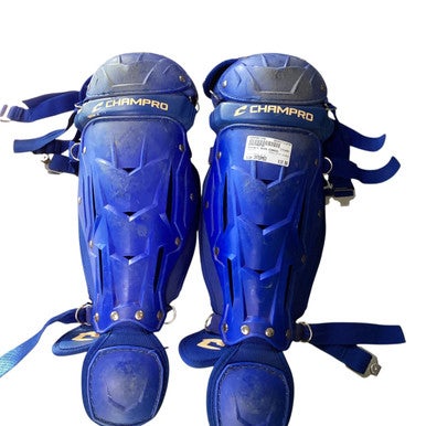 Used Champro SHIN GUARDS Catchers Leg Guards Royal Blue Intermed 11479-S000407148