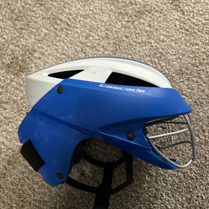 Cascade LX Women's Lacrosse Helmet Medium Blue Face Mask Missing Ear Pad USA