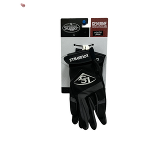 New Louisville Slugger Genuine Youth Large BB/SB Batting Gloves Black  11692-S000143124