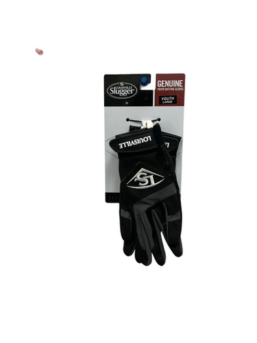 New Louisville Slugger Genuine Youth Large BB/SB Batting Gloves Black  11692-S000143124