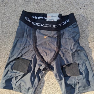 Gray Large Boys Shock Doctor Compression with Mueller Senior cup (Used)