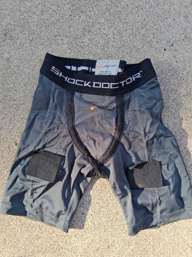 Gray Large Boys Shock Doctor Compression with Mueller Senior cup (Used)