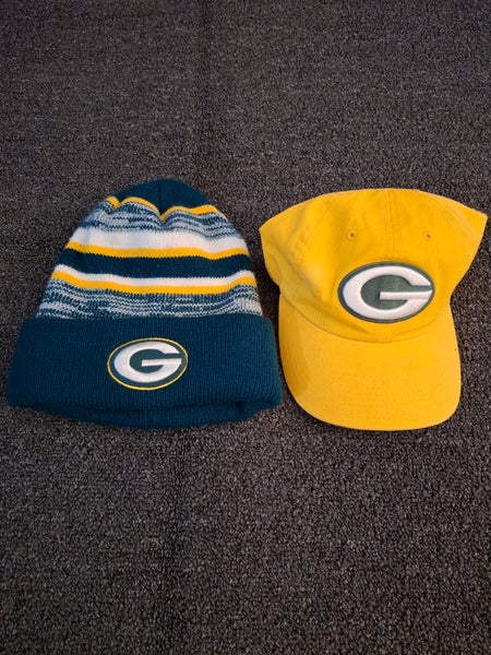 Green Bay Packers Team Logo Beanie Knit Hat And Strapback Hat