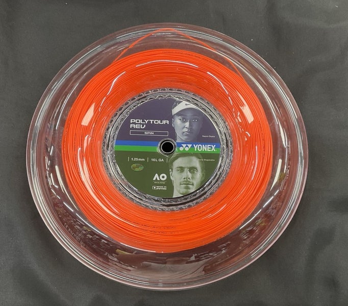 Poly Tour Rev Spin 1.25mm 16L GA Tennis String Reel (Bright Orange)