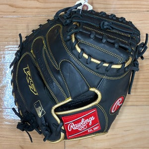 Black Adult Rawlings R9 RH Catcher's Baseball Glove 32.5" (Used)