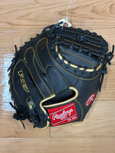 Black Adult Rawlings R9 RH Catcher's Baseball Glove 32.5" (Used)
