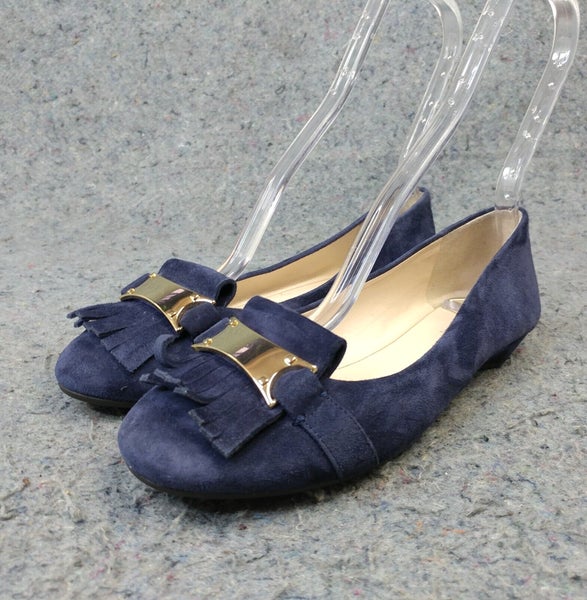 Cole Haan Kiltie Tassel Loafer Womens Size 7.5 Shoes Blue Velvet Slip On Flats