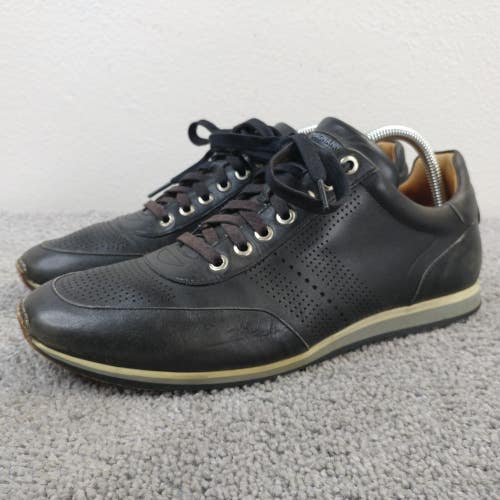 Magnanni Pueblo Mens Size 7.5 Shoes Leather Sneakers Black Lace Up Low Top