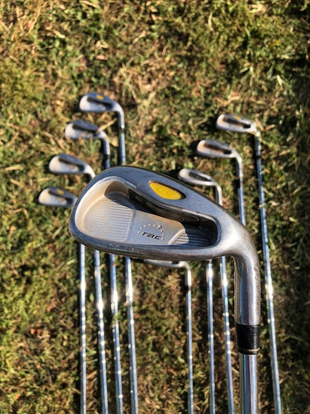 Men's TaylorMade Rac OS 2005 Iron Set Right Handed - TaylorMade T-Step UltraLite Shaft (Used)