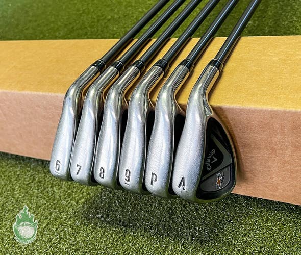 Used Right Handed Callaway X2 Hot Irons 6-PW/AW 55g Senior Graphite Golf Set