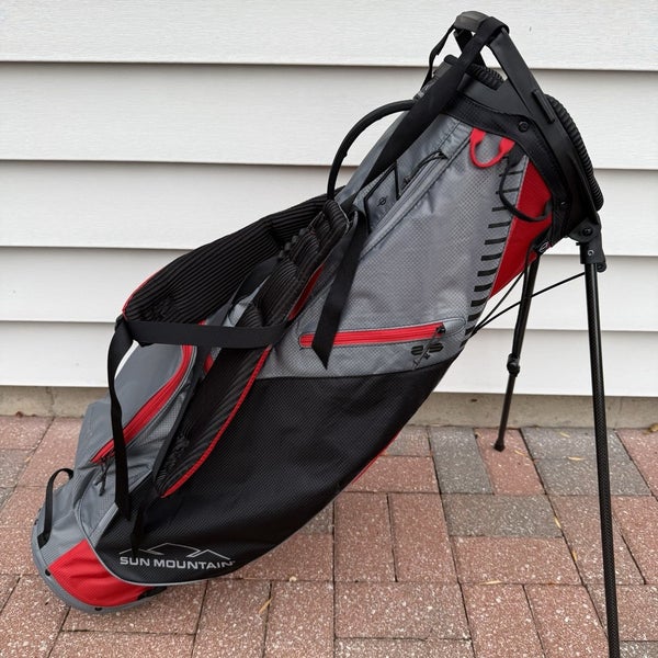 Sun Mountain 2.5 + Plus Lightweight Stand Carry Golf Bag Black Red Gray 4 Way