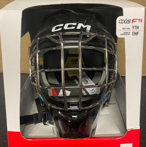 CCM Axis F5 Goalie Mask Black Youth