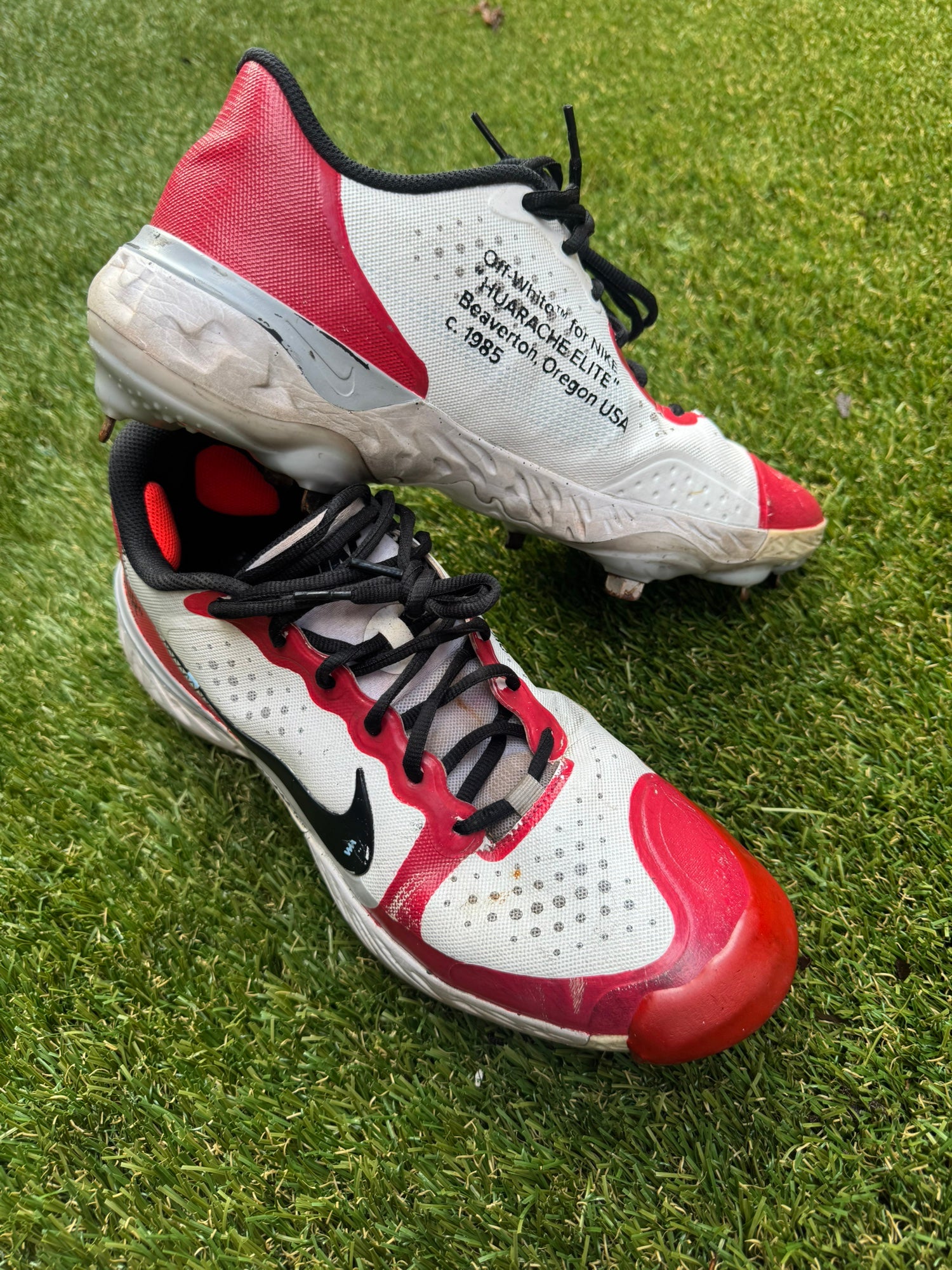 off white baseball cleats