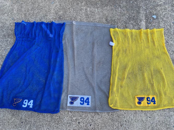 3 Pack NHL St Louis Blues Warrior Laundry Bags Full Mesh w Velcro 70451