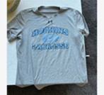 Johns Hopkins Women's Lacrosse Team-Issued, Short-sleeved, Grey Shooting Shirt (M)