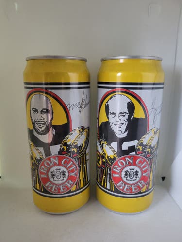 Pair of Vintage Iron City Beer Pittsburgh Steelers Collectible Cans