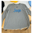 Johns Hopkins Women's Lacrosse Team-Issued Grey, Long Sleeve Shooting Shirt (M)