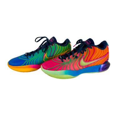 Used Nike LEBRON XXI 21 Basketball Shoes M Green And Royal Blue Senior 10 11506-S000287455