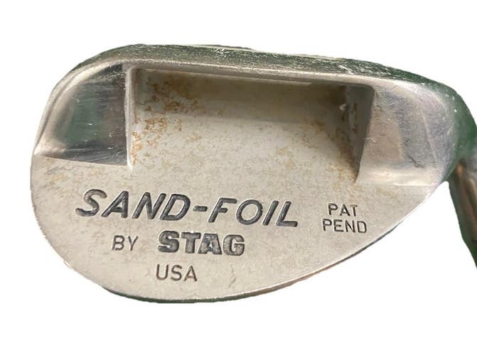 Stag Sand Foil Vintage Slotted Sand Wedge 56* RH Stiff Steel 35" New Jumbo Grip