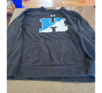 Johns Hopkins Women's Lacrosse Team-Issued Charcoal 'Block H' Crew Neck Sweatshirt (M)