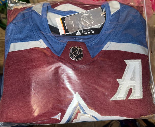 Maroon Size 60 Men's Colorado Avalanche Nathan MacKinnon (29) with "A" Adidas Jersey (New)