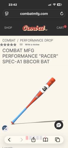 2026 Combat MFG Spec A1 Alloy Bat (-3) 30 oz 33" (New)