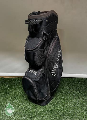 Used Ping Golf Traverse Bag 14-Way Divided Black Rainhood Included