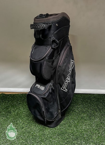 Used Ping Golf Traverse Bag 14-Way Divided Black Rainhood Included