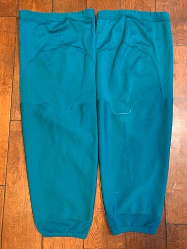 San Jose Sharks Teal Reebok Pro Stock NHL Practice Worn Socks XL *Read Full Description*