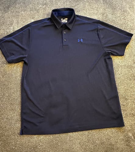 Under Armour HeatGear navy blue polo shirt