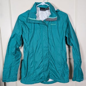 Marmot Precip Rain Jacket Womens Size: S Windbraker Hooded Lightweight Green