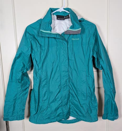 Marmot Precip Rain Jacket Womens Size: S Windbraker Hooded Lightweight Green