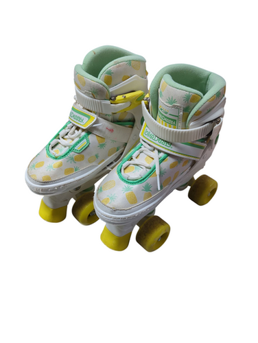 Used RollerDerby ENERG Child Roller Quad Skates White Adjustable 11833-S000166791