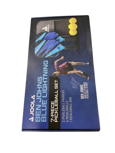 Used BEN JOHNS BLUE LIGHTNING 7 PC SET Pickleball Racquet Navy Blue 11884-S000053000