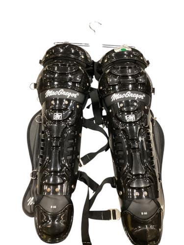 Used MacGregor BLACK SHINGUARDS Catchers Leg Guards Black Adult 11884-S000048386