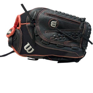 Used Wilson FLASH RH Throw Fastpitch Gloves Black 12" 11835-S000199712