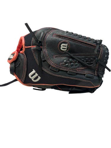 Used Wilson FLASH RH Throw Fastpitch Gloves Black 12" 11835-S000199712