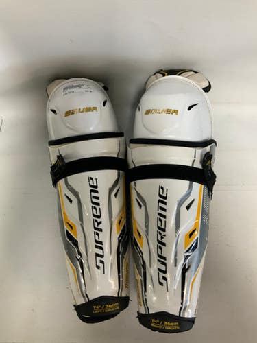 Used Bauer SUPREME 190 Senior Shin Guards White 14" 11823-S000035238
