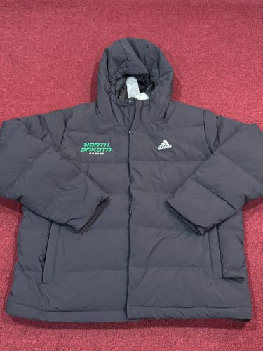 University of North Dakota Black Men's Large Adidas Jacket (New) Item#NDLJB