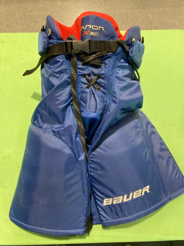 Blue Senior Medium Bauer Vapor X80 Hockey Pants (Used)
