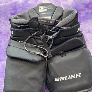 Black Intermediate Medium Bauer Elite Hockey Goalie Pants (Used)