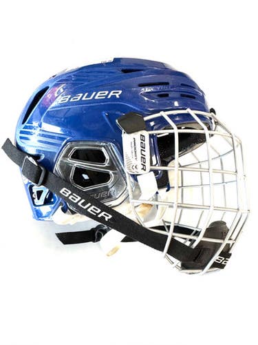 Used Bauer RE AKT 85 Helmet Cage Combo Royal Blue One Size 11860-S000299834