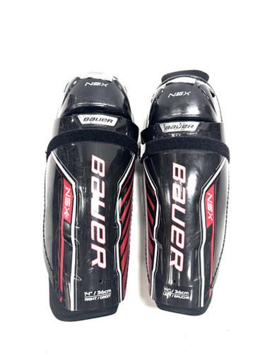 Used Bauer NSX Senior Shin Guards Black 14" 11860-S000299801