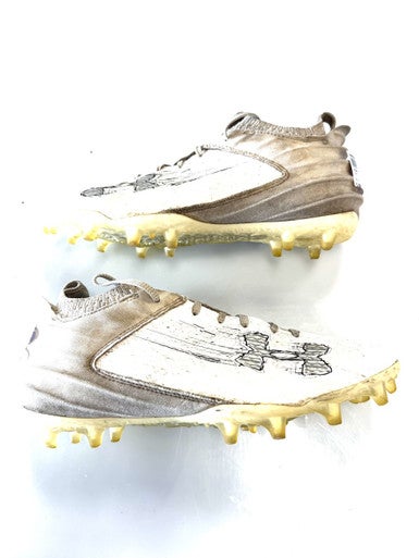 Used Under Armour LAX Cleats Mens White Senior 8.5 11860-S000299793