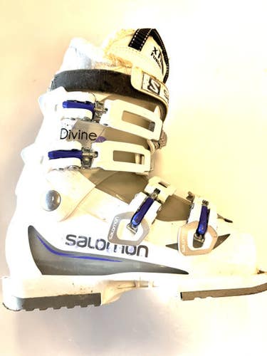 Used Salomon DIVINE 55 Womens DH Ski Boot White 245 MP - M06.5 - W07.5 11860-S000299784